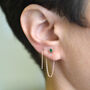 Emerald May Birthstone Gold Plated Threader Earrings, thumbnail 5 of 9