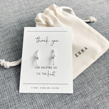 Bridesmaid Thank You Gift Knot Bar Earrings, 2 of 4
