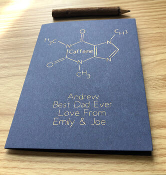 Personalised Coffee Molecule Father's Day Card, 8 of 12