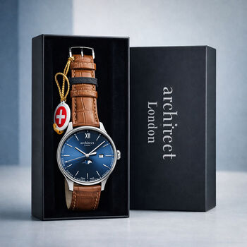 Personalised Swiss Made Men’s Moonphase Watch – Architect London Montreux, 3 of 4