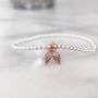 Sterling Silver And Rose Gold Angel Wings Bracelet/Anklet, thumbnail 5 of 7