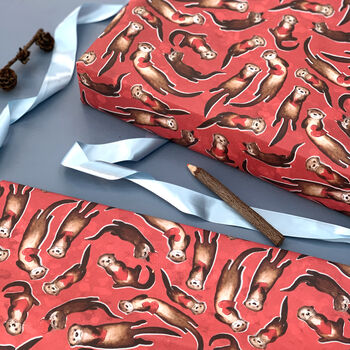 Otter Love Hearts Wrapping Paper, 7 of 7