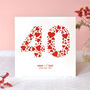 Personalised Love Hearts Ruby 40th Anniversary Card, thumbnail 1 of 7