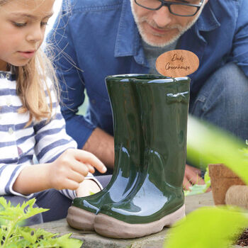 Father's Day Personalised Large Welly Boots Plant Pots, 6 of 9