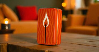 Match Tin Storage Box Candle Orange Home Accessory Matches | Flicker, 6 of 6