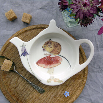 Mouse On Toadstool Bone China Teabag Tidy, 3 of 7