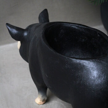 Large Black Pig Plant Pot, 3 of 7