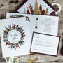 Autumn Dried Flowers Folded Wedding Invitation Suite, thumbnail 3 of 7