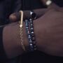 Mens Bracelet Black Onyx Bead Bracelet Chain, thumbnail 2 of 12