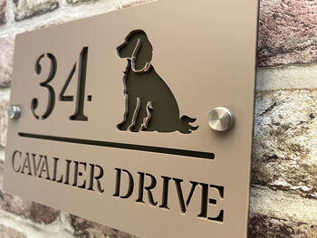 Personalised Spaniel Dog Design House Acrylic Number Sign, 3 of 8