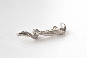 Ribbon Mono Earring In Silver, 5 of 5