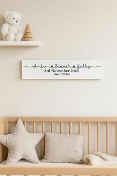Personalised Sign New Baby Gift, 2 of 3