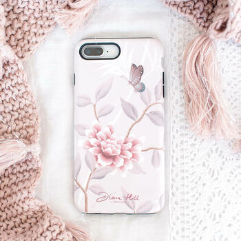 Pastel Pink Floral Chinoiserie Phone Case, 8 of 12