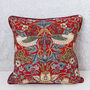 Red Strawberry Thief William Morris 18' Cushion Cover, thumbnail 1 of 4