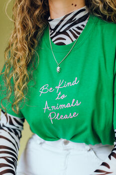 Be Kind To Animals Embroidered T Shirt, 11 of 11
