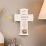 Personalised Noahs Ark Wooden Cross Ornament Christening Gift, thumbnail 3 of 6