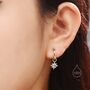 Moonstone Starburst Huggie Hoop Earrings In Sterling Silver, thumbnail 10 of 11