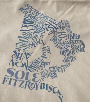 Shipping Forecast Sea Areas Tote Bag, 2 of 2