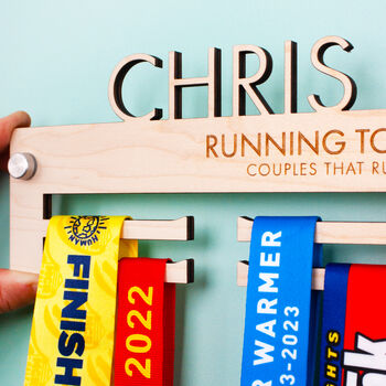 Couples Personalised Medal Hanger, 5 of 5