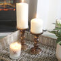 Decorative Pair Of Glass Pillar Candle Holders, thumbnail 2 of 3