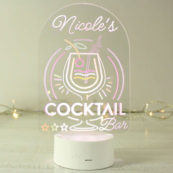 Personalised LED Colour Changing Cocktail Bar Light, 3 of 5