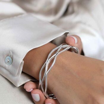 Sterling Silver Lattice Bangle, 2 of 8