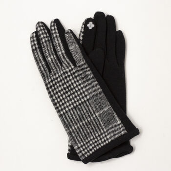 Monochrome Check Plaid Ladies Gloves, 3 of 6