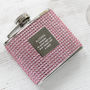 Personalised Pink Diamante Hip Flask With Funnel, thumbnail 3 of 5
