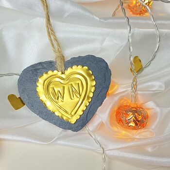 Personalised Golden Heart 50th Wedding Anniversary Gift, 4 of 8