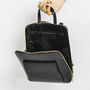Square Top Classic Black Leather Rucksack, thumbnail 4 of 8