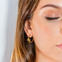 Guiding North Star Birthstone Gold Plated Hoop Earrings Emerald, Sapphire Or Rhodolite, thumbnail 1 of 10