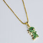 Gold Colour Sterling Silver Crystal Dinosaur Pendant Necklace, thumbnail 4 of 6