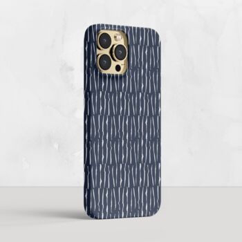 Navy Minimal Lines Striped Phone Case, 2 of 5
