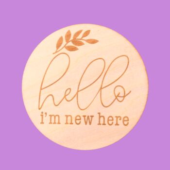 Wooden Baby Announcement Hello Engraved Sign, 5 of 9