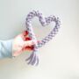 Lilac Heart Rope Dog Toy, thumbnail 5 of 7