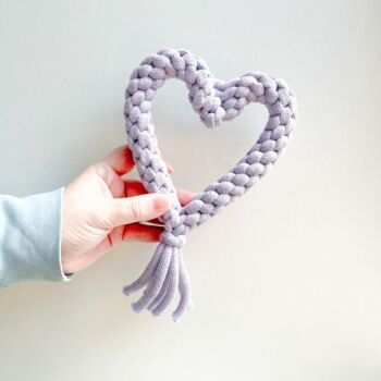 Lilac Heart Rope Dog Toy, 5 of 7