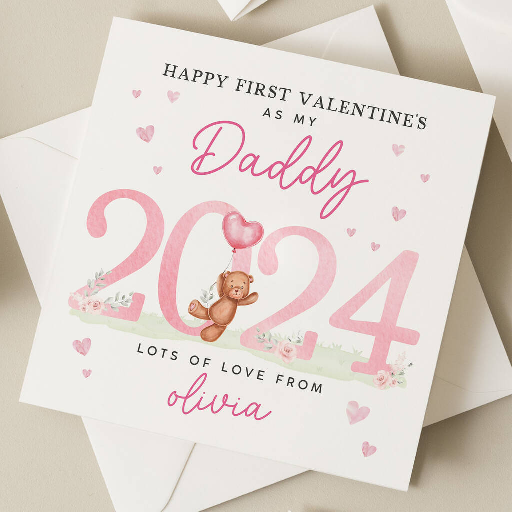 2024 First Valentine S As A Daddy Card By Paper Scene   Original 2024 First Valentine S As A Daddy Card 