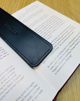 Personalised Handmade Black Leather Bookmark, 5 of 12