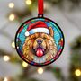 Chow Chow In Santa Hat Suncatcher Decoration, thumbnail 1 of 6
