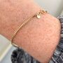 Langston Box Chain Gold Plated Delicate Metal Bracelet, thumbnail 1 of 5