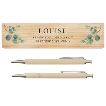 Personalised Botanical Wooden Pen And Pencil Set, 8 of 8