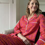 Summer Meadow Magenta And Orange Cotton Pyjamas, thumbnail 3 of 6