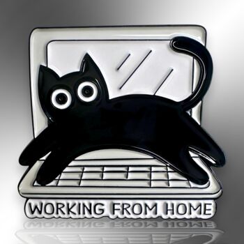 Working From Home Cat On Computer Enamel Pin Badge, 3 of 8