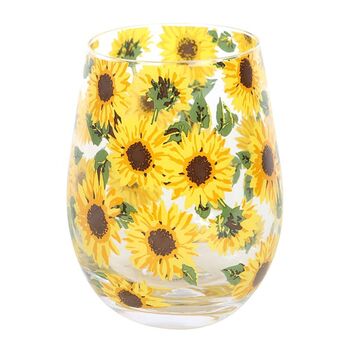 Sunflower Print Stemless Glass, 2 of 2