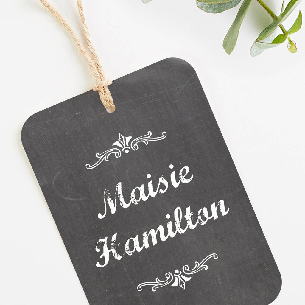 Chalkboard Luggage Tag Place Card By LOOM Weddings