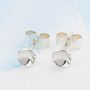 Handmade Sterling Silver Tiny Circle Dome Studs, thumbnail 2 of 4