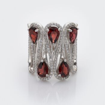 Garnet 925 Sterling Silver Statement Ring, 3 of 5