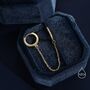 Cz Huggie Hoop Earrings With A Linking Chain, thumbnail 4 of 12