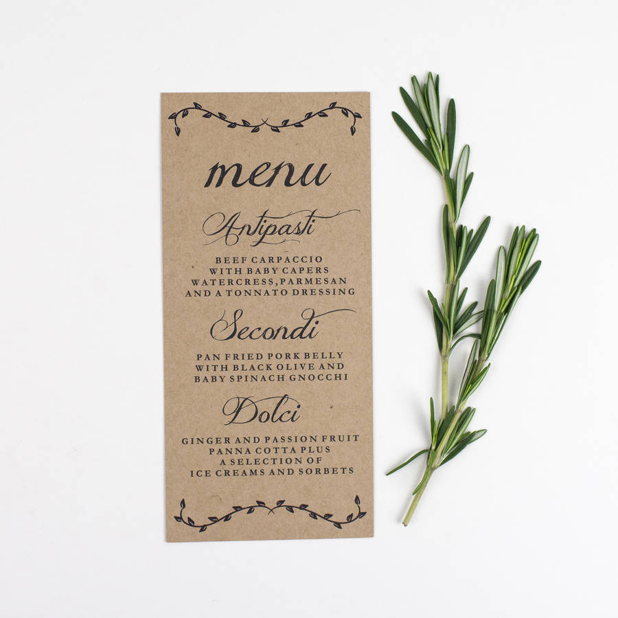 original_tuscan romance wedding menu