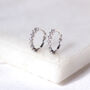9ct Solid Gold Claw Set Cz Huggie Hoop Earrings, thumbnail 3 of 6